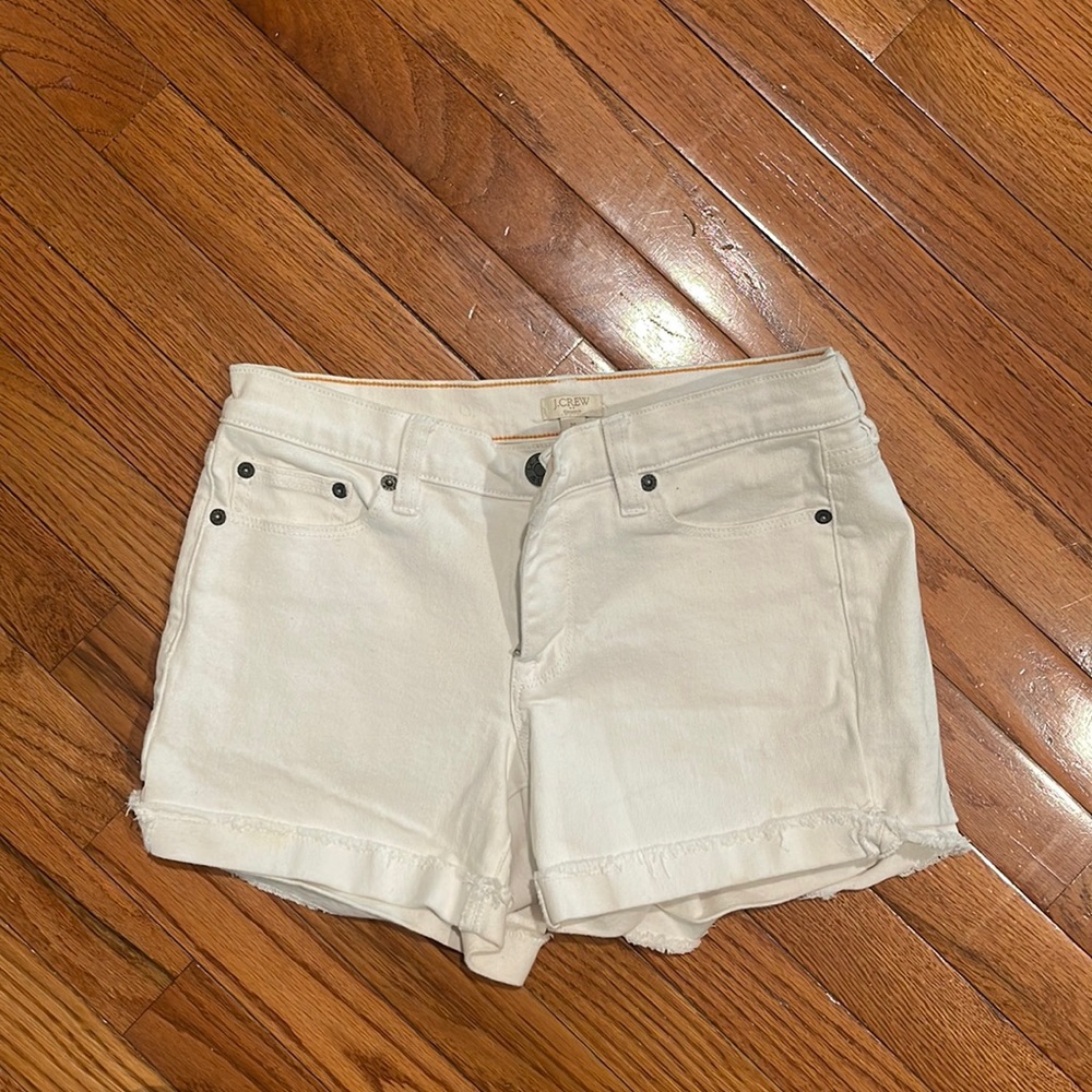 JCrew white jean shorts